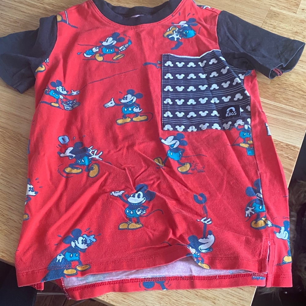 Rags to Raches Red and Black Mickey Mouse Kids Tee